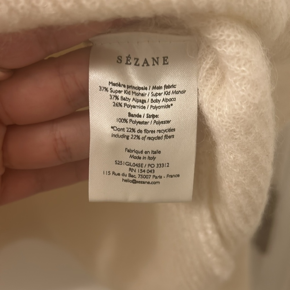 Sezane Gaspard Cardigan Ecru - Size S - Picture 8 of 9